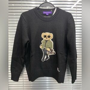 Ralph Lauren Black Sweater with Bear Design